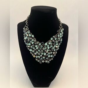 Teal Crystal Statement Necklace